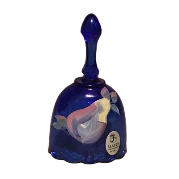 Fenton Cobalt Blue Pear Mini Bell - Picture 1 of 6